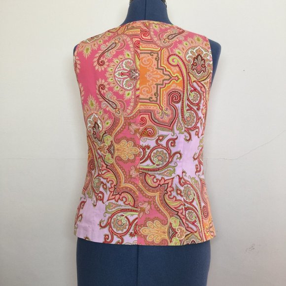 J Crew Women's Paisley Sleeveless Shirt Size 4 - Picture 2 of 4